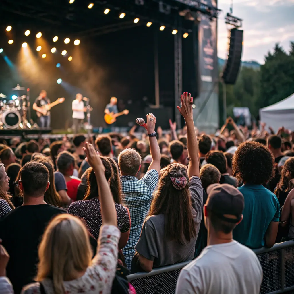 Concert Crowd Enjoying Music
